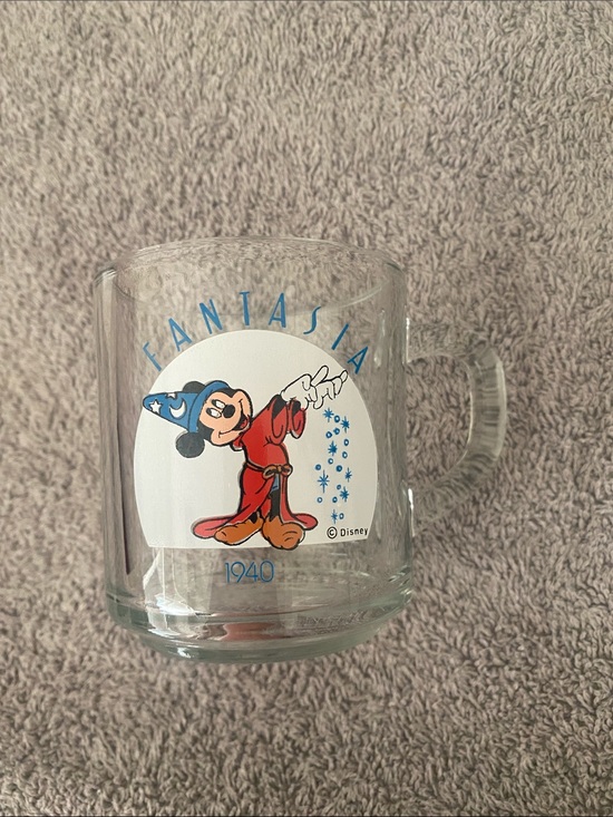 Disney Other - 💋 Vintage Disney Fantasia 1940 Mickey Mouse Collectors Glass Coffee Mug Tea Cup!